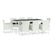 vidaXL 9 Piece Patio Dining Set White/Black