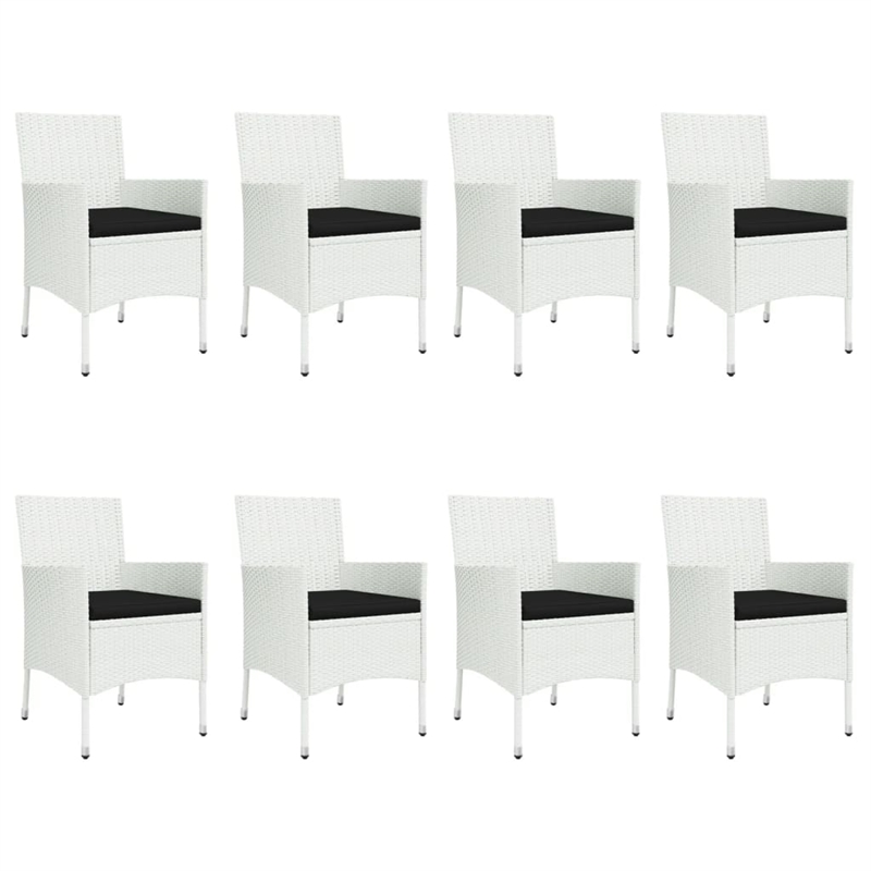 vidaXL 9 Piece Patio Dining Set White/Black