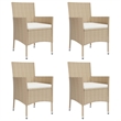 vidaXL Patio Dining Set in Beige - Set of 4