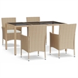 vidaXL Patio Dining Set in Beige - Set of 4