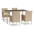 vidaXL Patio Dining Set in Beige - Set of 4