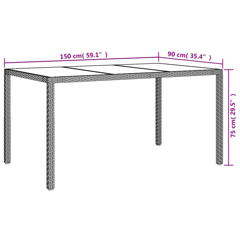 vidaXL Patio Dining Set in Beige - Set of 4