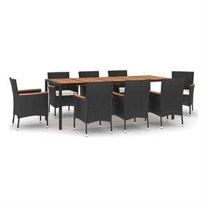vidaXL Garden Dining Set in Black