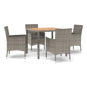 vidaXL 5 Piece Garden Dining Set in Gray