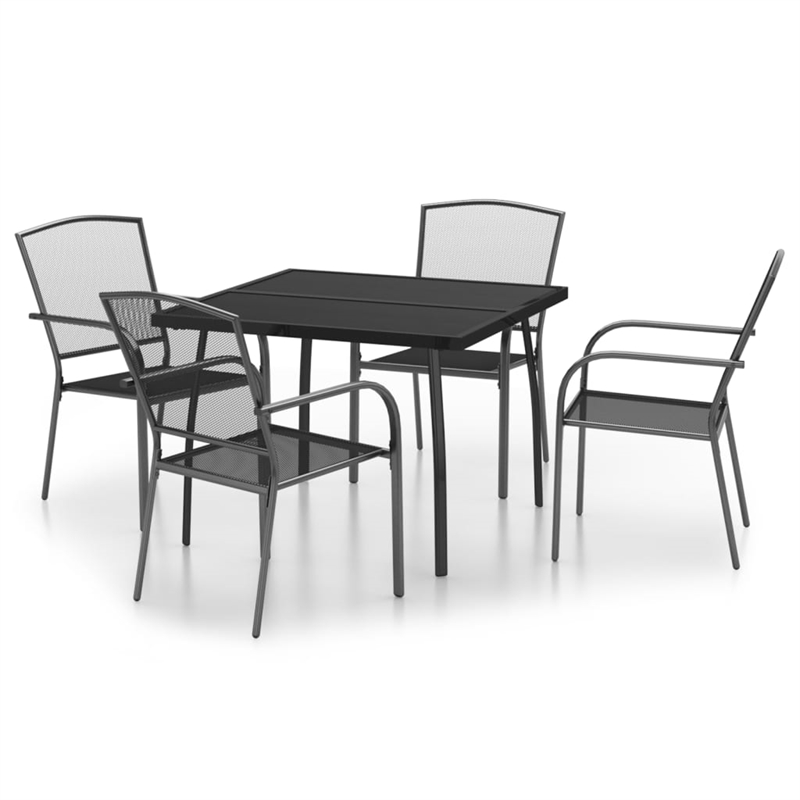 vidaXL Garden Dining Set in Anthracite/Gray