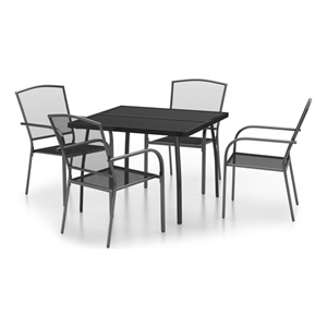 vidaXL Garden Dining Set in Anthracite/Gray