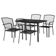 vidaXL Steel E-Coated and Powder-Coated Garden Dining Set in Anthracite/Gray
