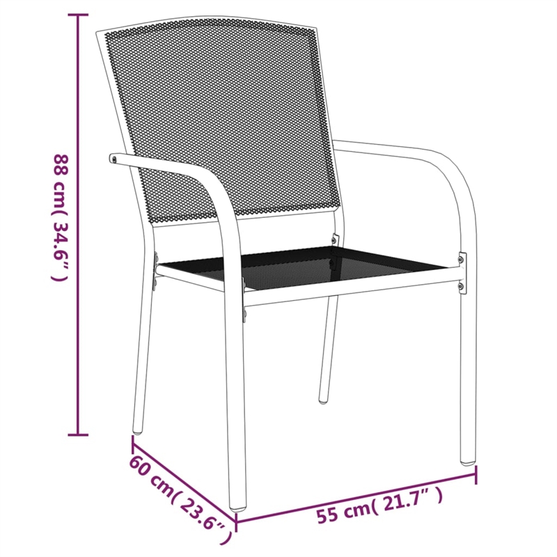 vidaXL Steel Garden Dining Set in Anthracite/Gray
