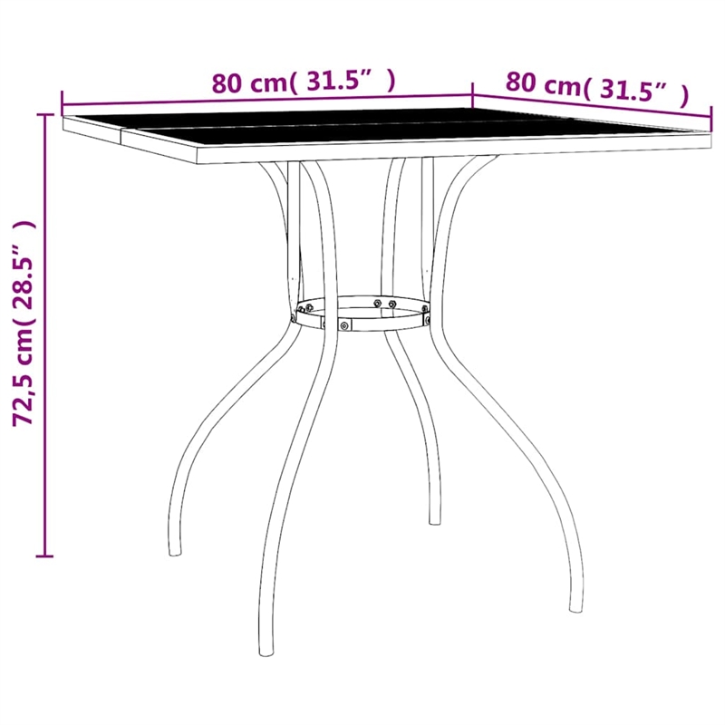 vidaXL Steel Medium Foldable Garden Dining Set in Anthracite/Gray