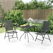 vidaXL Steel Medium Foldable Garden Dining Set in Anthracite/Gray
