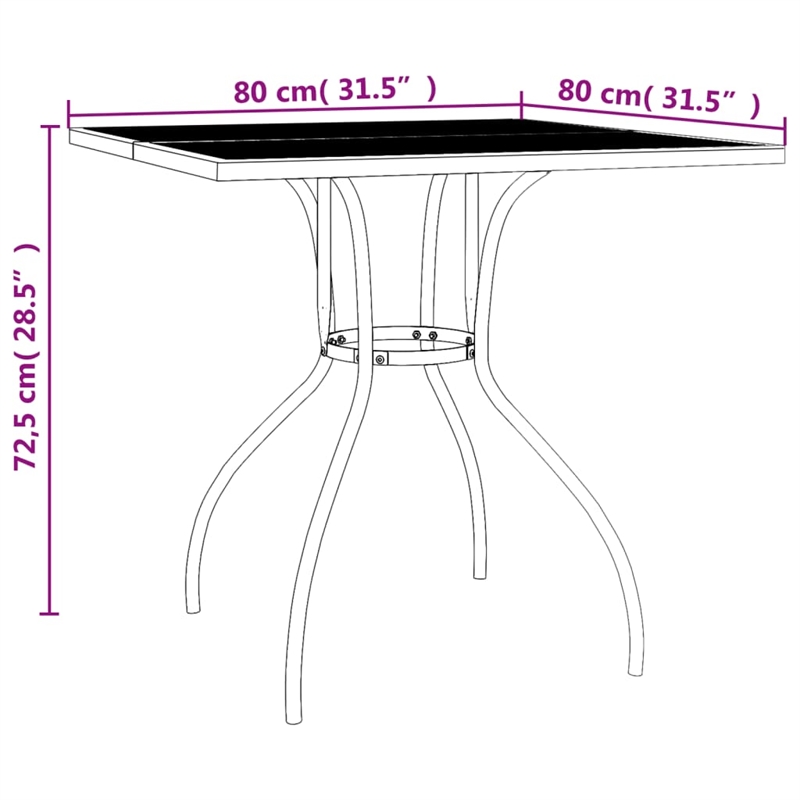 vidaXL Steel Medium Foldable Garden Dining Set in Anthracite/Gray