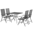 vidaXL Steel Medium Foldable Garden Dining Set in Anthracite/Gray