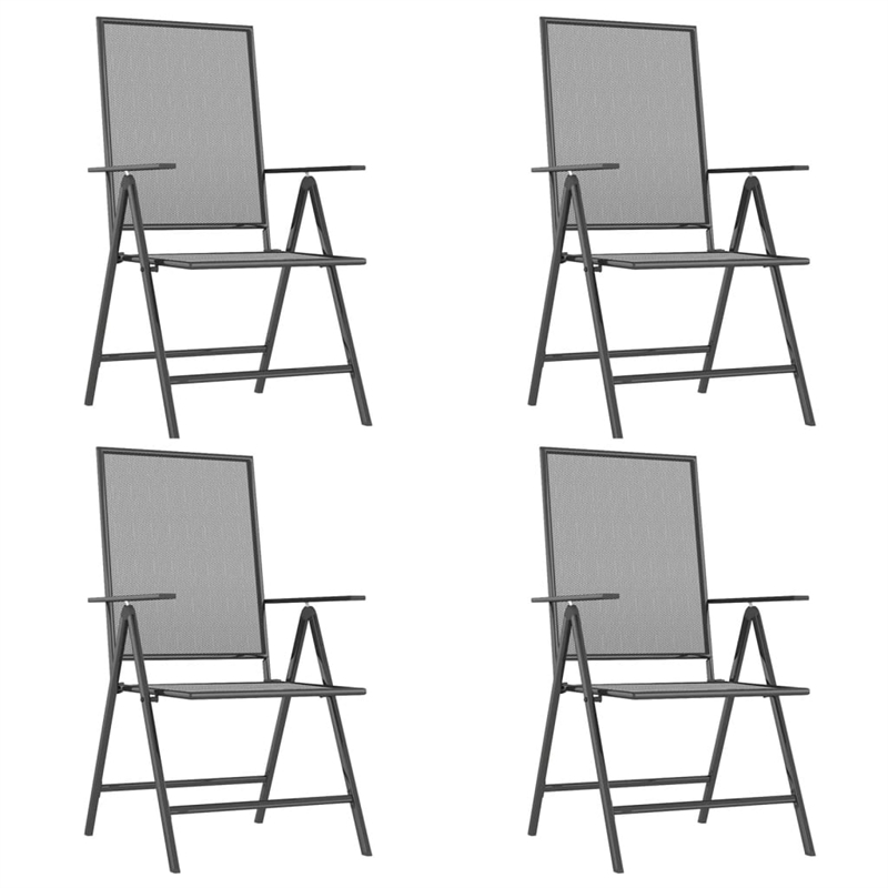 vidaXL Steel Medium Foldable Garden Dining Set in Anthracite/Gray