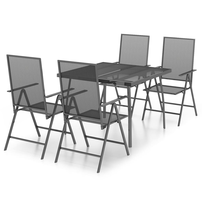 vidaXL Garden Dining Set in Anthracite/Gray