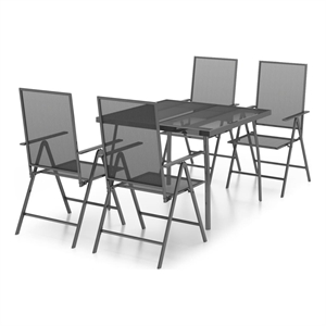 vidaXL Garden Dining Set in Anthracite/Gray