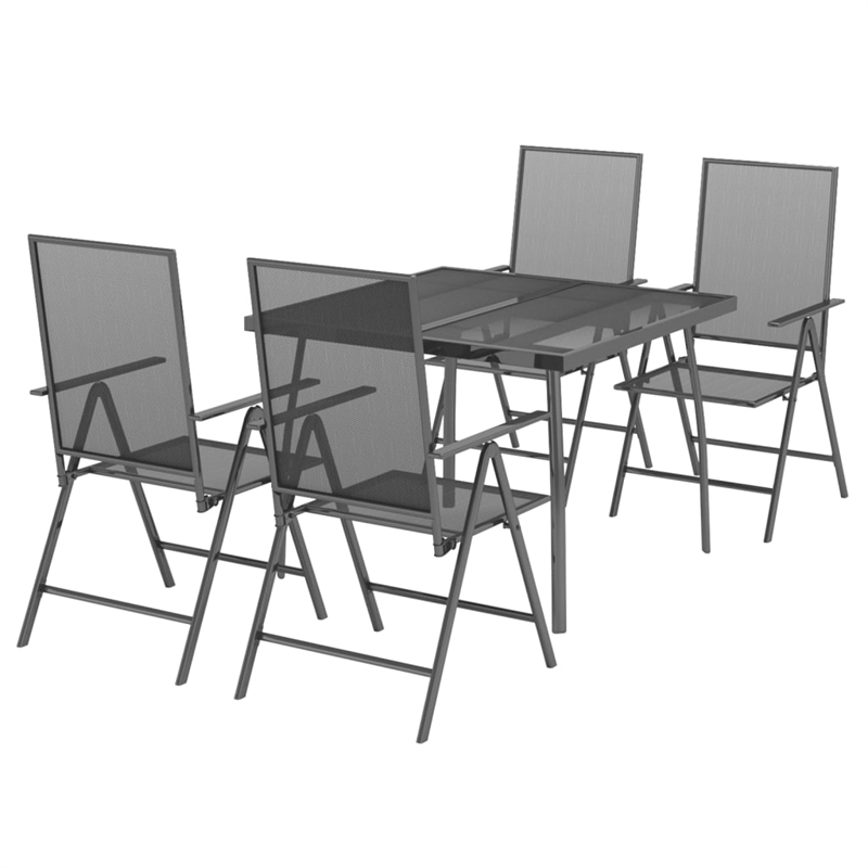vidaXL Garden Dining Set in Anthracite/Gray