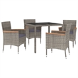 vidaXL Patio Dining Set in Gray - Set of 4