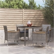 vidaXL Patio Dining Set in Gray - Set of 4