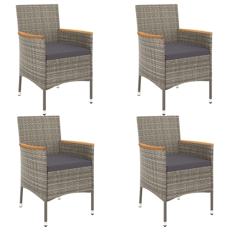 vidaXL Patio Dining Set in Gray - Set of 4
