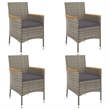 vidaXL Patio Dining Set in Gray - Set of 4