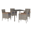 vidaXL Patio Dining Set in Gray - Set of 4