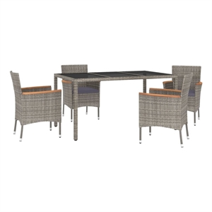 vidaXL Patio Dining Set in Gray - Set of 4