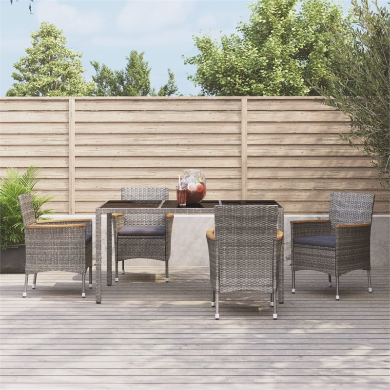 vidaXL Patio Dining Set in Gray - Set of 4