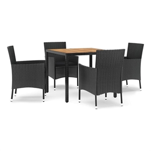 vidaXL Patio Dining Set in Black - Set of 4
