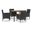 vidaXL Patio Dining Set in Black - Set of 4