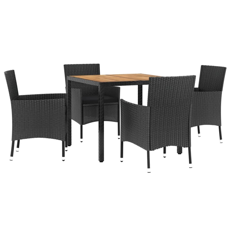 vidaXL Patio Dining Set in Black - Set of 4