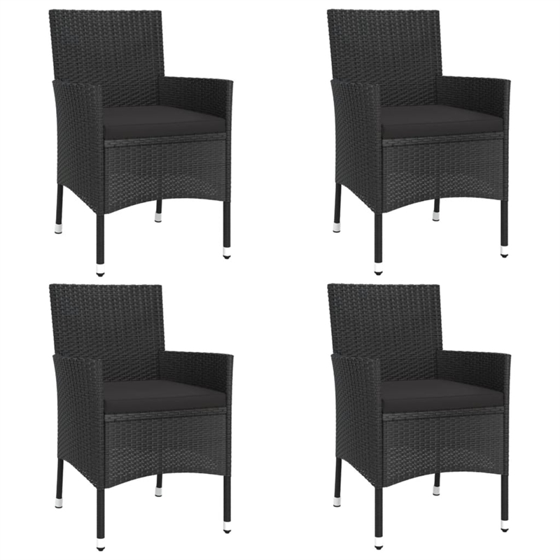 vidaXL Patio Dining Set in Black - Set of 4
