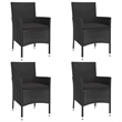 vidaXL Patio Dining Set in Black - Set of 4