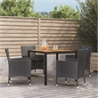 vidaXL Patio Dining Set in Black - Set of 4
