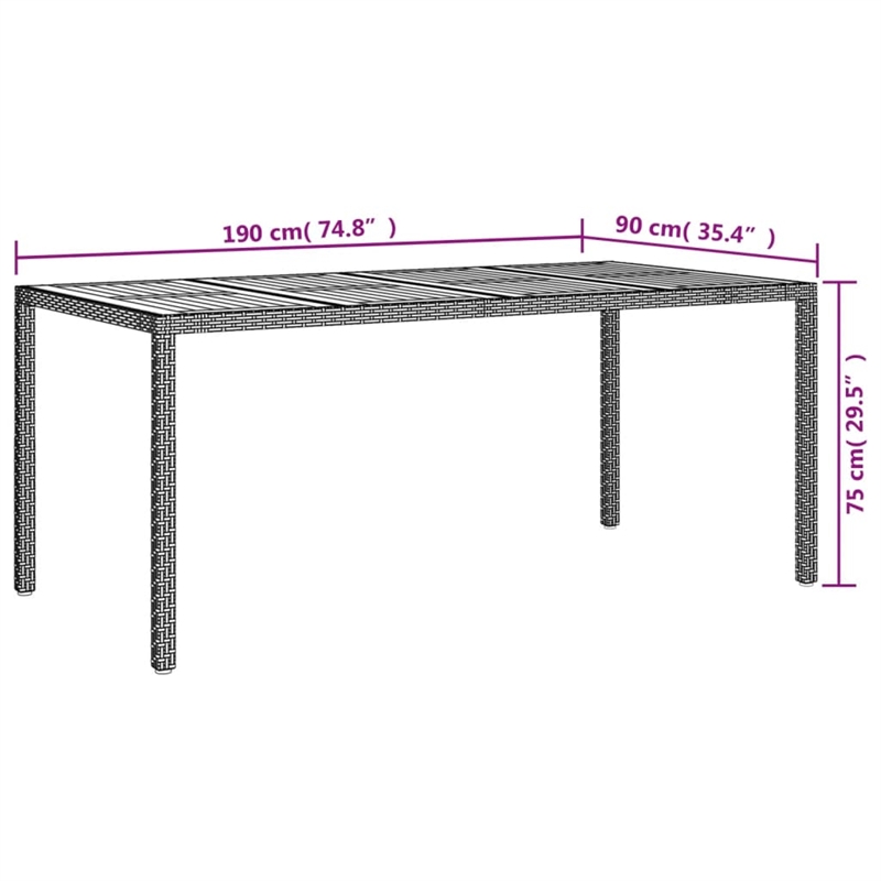 vidaXL 9 Piece Patio Dining Set in Black