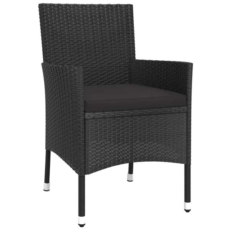 vidaXL 9 Piece Patio Dining Set in Black