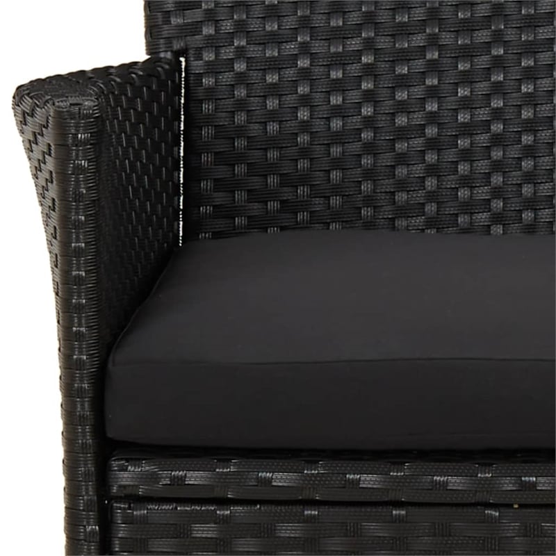 vidaXL 9 Piece Patio Dining Set in Black