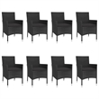 vidaXL 9 Piece Patio Dining Set in Black