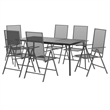 vidaXL Steel 7-Piece Set Garden Dining Set in Anthracite/Gray
