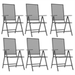 vidaXL Steel 7-Piece Set Garden Dining Set in Anthracite/Gray