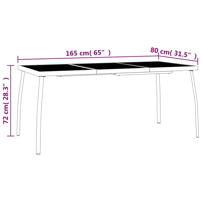 vidaXL Medium Height-Adjustable Garden Dining Set in Anthracite/Gray Steel