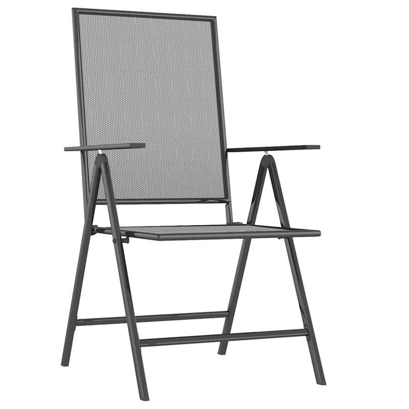 vidaXL Medium Height-Adjustable Garden Dining Set in Anthracite/Gray Steel