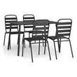 vidaXL Steel E-Coated and Powder-Coated Garden Dining Set in Anthracite/Gray