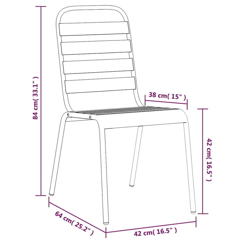 vidaXL Steel E-Coated and Powder-Coated Garden Dining Set in Anthracite/Gray