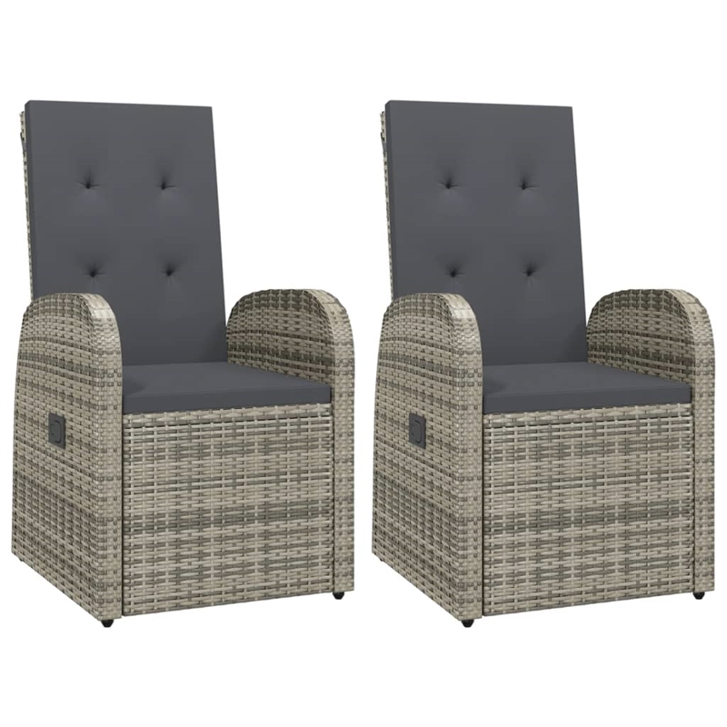 vidaXL Poly Rattan Garden Dining Set in Grey