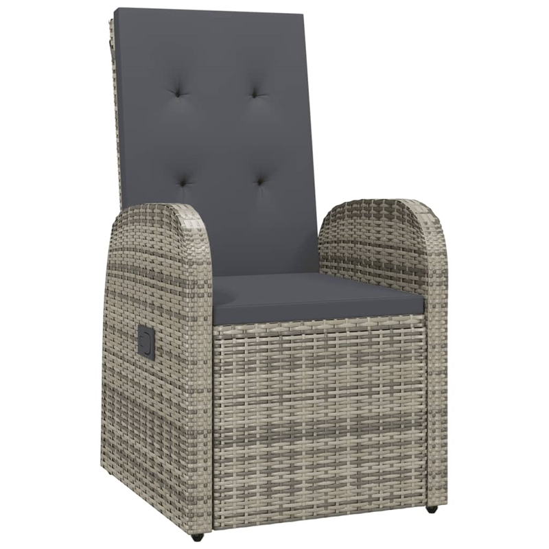 vidaXL Poly Rattan Garden Dining Set in Grey