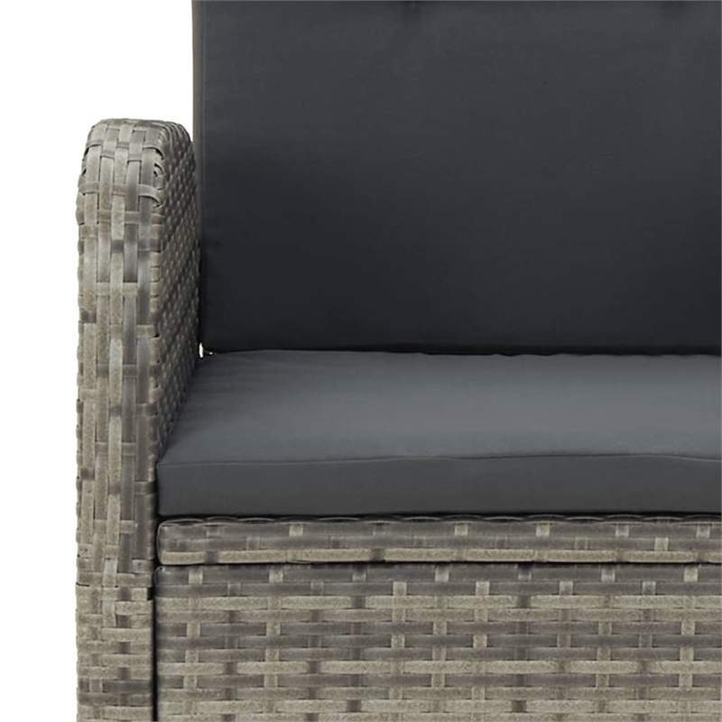vidaXL Poly Rattan Garden Dining Set in Grey