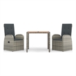 vidaXL Poly Rattan Garden Dining Set in Grey