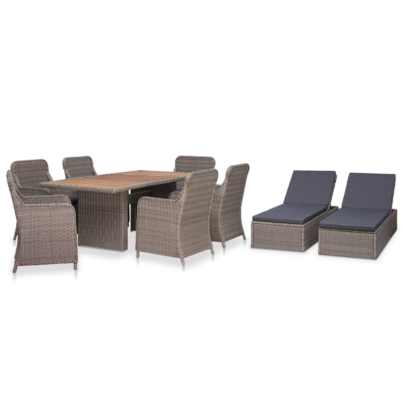 vidaXL Outdoor Dining Set in Brown and in Grey