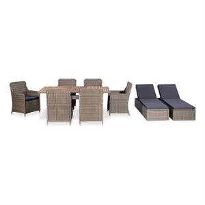 vidaXL Outdoor Dining Set in Brown and in Grey