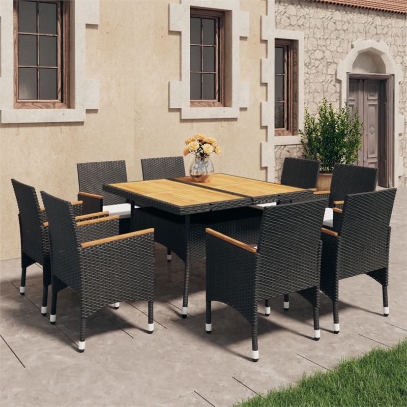 vidaXL Dining Set in Black and in Brown
